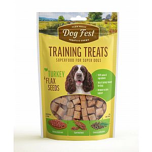 Training treats Turkey & Flax seeds, for all dogs, 90 g.